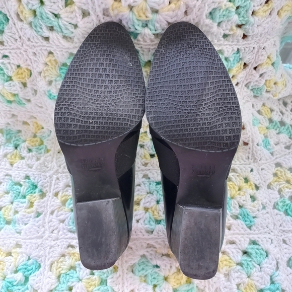 Stuart Weitzman Women's Zoliver Black Block Heeled Loafers Size 6 M US - Picture 7 of 14